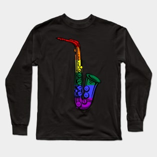 LGBT Saxophonist Proud Saxist Sax Rainbow Saxophone LGBTQ Long Sleeve T-Shirt